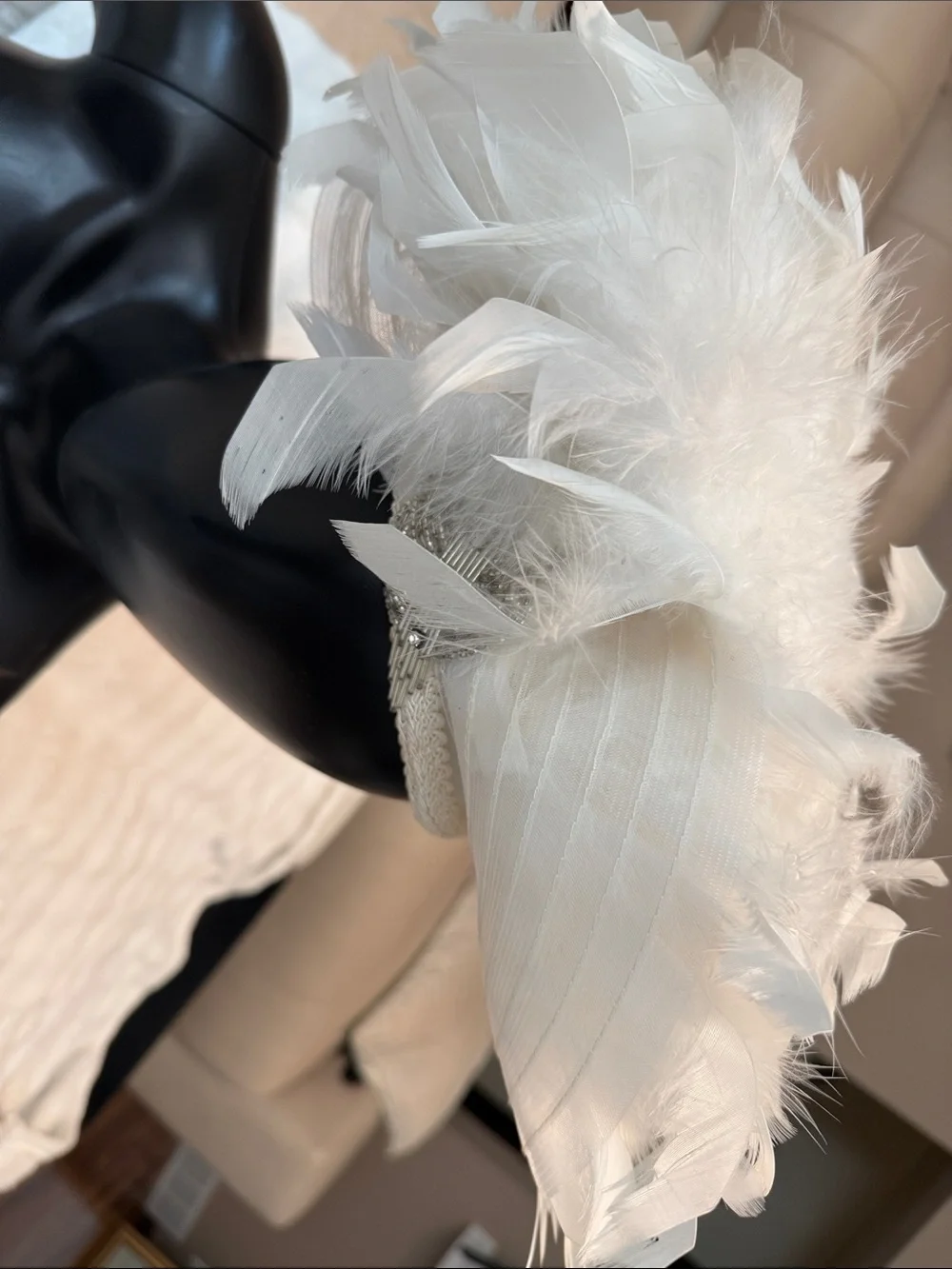 White Feather Headpiece Fascinator for Women